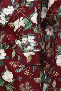 Wine Floral Elegant Digital Print Blazer