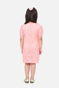 Baby Pink Mesh sequin Patch Heart Dress