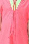 Neon Pink Hoody T-Shirt Dress