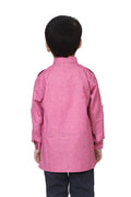 Lilpicks Pink Textured Short Kurta