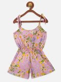 Pink Floral Short Jumpsuit