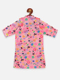 Lilpicks pink colour flora print kurta salwar