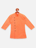 Lilpicks Angrakha Style Orange Full sleeve kurta pajama set