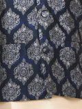 Blue Motif Digital Print Nehru Jacket