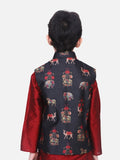 Royal Motif Digital Print Nehru Jacket