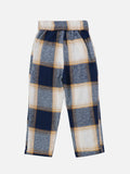 Lilpicks Dark Blue Check Waistcoat with Pant Set