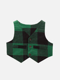 Lilpicks Green Check Waistcoat with Pant Set