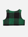 Lilpicks Green Check Waistcoat with Pant Set