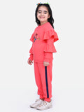 Coral French Terry Full Sleeve doll SweatShirt With Jogger