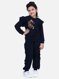 Navy French Terry Full Sleeve Unicorn SweatShirt With Jogger