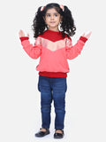 Coral French Terry Colourblock Full Sleeve SweatShirt