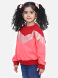 Coral French Terry Colourblock Full Sleeve SweatShirt