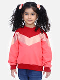 Coral French Terry Colourblock Full Sleeve SweatShirt