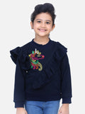 Navy French Terry Full Sleeve Unicorn SweatShirt