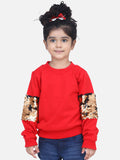 Red French Terry Full Sleeve Sequin SweatShirt