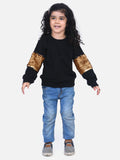 Black French Terry Full Sleeve Sequin SweatShirt