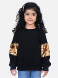 Black French Terry Full Sleeve Sequin SweatShirt