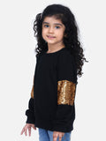 Black French Terry Full Sleeve Sequin SweatShirt