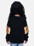 Black French Terry Full Sleeve Sequin SweatShirt