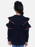 Navy French Terry Full Sleeve Funky SweatShirt