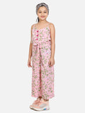 lilpicks Floral Pink Culotte Jumpsuit