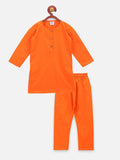 lilpicks Orange Cotton Kurta Pajama Set