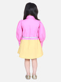 Lilpicks Pink Lilac Colorblock Belt Dress