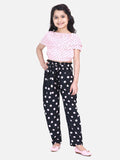 Lilpicks Dusky Pink Polka Top with Pant Set