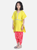 Lilpicks Mustard Kaftan dhoti Set