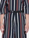 Lilpicks Black Neon Stripe Sequin Flared Jumpsuit