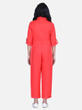 Lilpicks Red Designer Full Jumpsuit