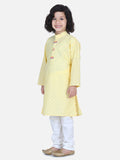 Lilpicks Lemon Yellow Chikankari Kurta Pyjama Set