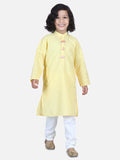 Lilpicks Lemon Yellow Chikankari Kurta Pyjama Set