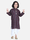 Lilpicks Brown Digital Print Dhoti Kurta Set