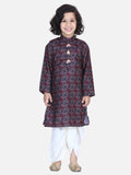 Lilpicks Brown Digital Print Dhoti Kurta Set