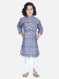 Lilpicks Grey Digital Print Dhoti Kurta Set