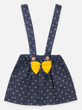 Lilpicks Yellow Crop Knot Top with Dungaree Set