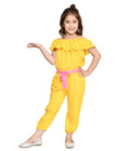 Yellow Polka Jumpsuit with Neon Belt