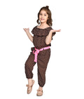 Brown Polka Jumpsuit with Neon Belt