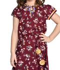 Wine Floral Gota Ethnic Jumpsuit