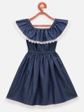 Denim Washed dress with Handloom Belt