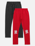Unicorn Black Red Pack of 2 Leggings