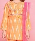 Yellow Ikat Gota Details Kurti Sharara Set