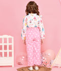 Birds Print Friily Top with Polka Print Palazzo Set