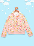 Unicorn Print Baby Pink Hoodie