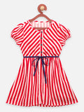 Red White Striped Fit n Flare Dress