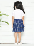Blue White Pinafore Attached Dress