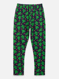 Black Green Funky Print Leggings - Pack of 2