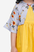 Yellow Dress With Floral Shrug