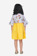 Yellow Dress With Floral Shrug